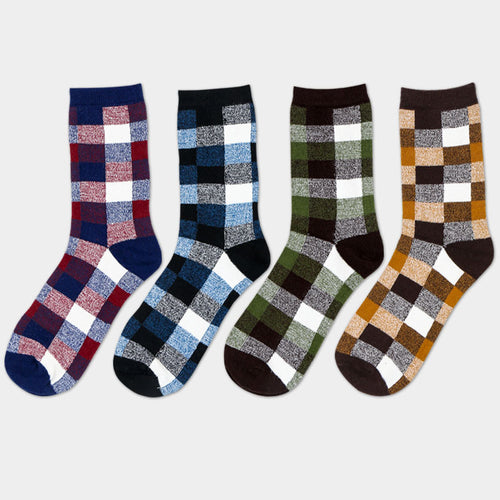 Cotton Casual Free High Quality Lattice Men's Socks