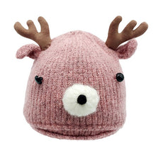 Load image into Gallery viewer, Baby Hat Caps Cartoon Winter Deer Horn Knitted Hat