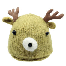 Load image into Gallery viewer, Baby Hat Caps Cartoon Winter Deer Horn Knitted Hat