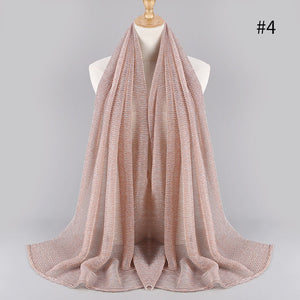 NEW shimmer pleated hijab scarf