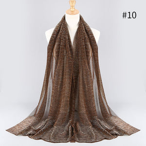 NEW shimmer pleated hijab scarf