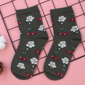 Fruit personality ladies socks