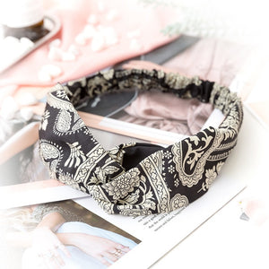 Women  Headband Vintage Cross Knot