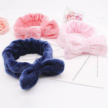 Load image into Gallery viewer, Coral Fleece Makeup Bow Headband