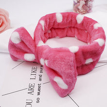 Load image into Gallery viewer, Coral Fleece Makeup Bow Headband