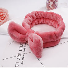 Load image into Gallery viewer, Coral Fleece Makeup Bow Headband